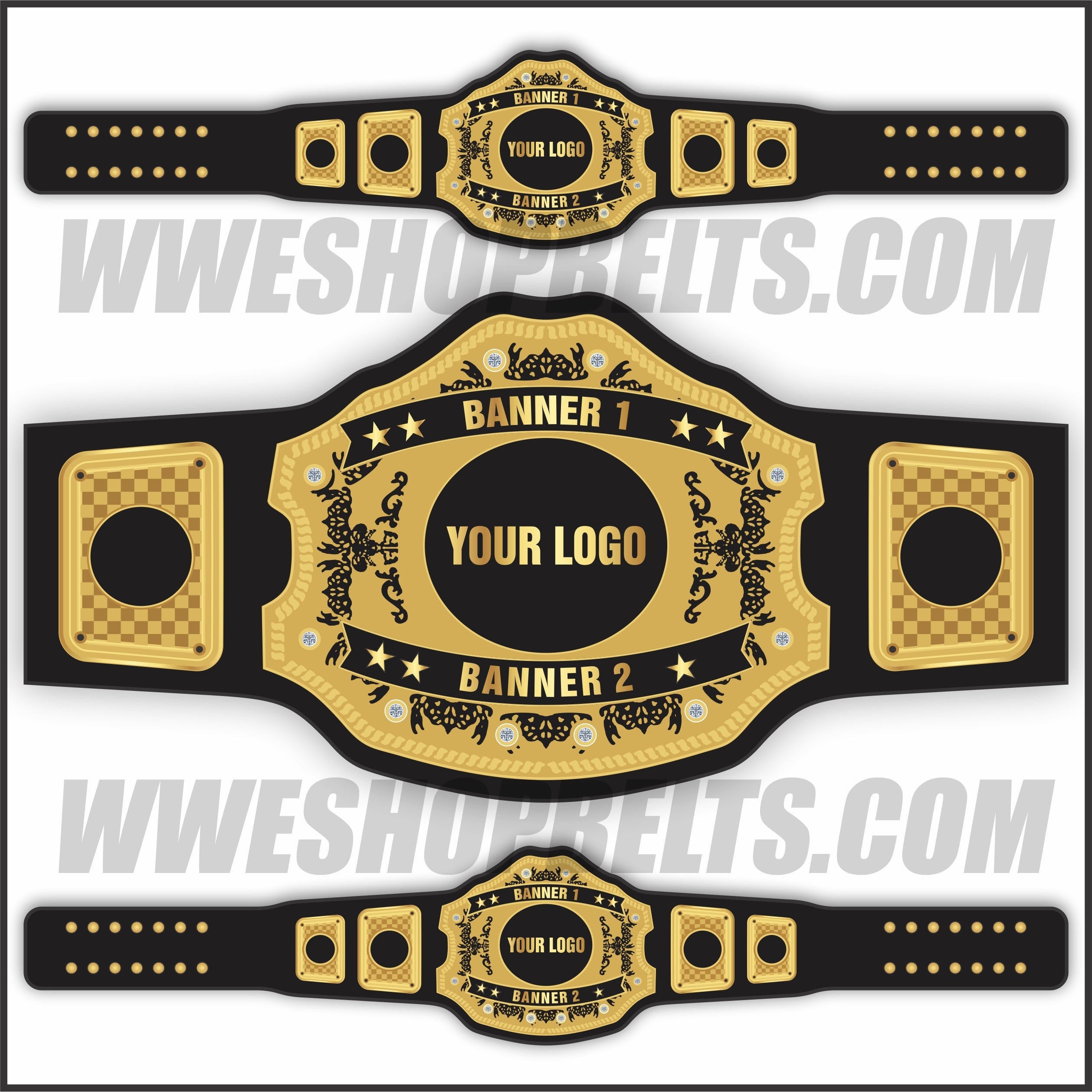 Custom Belts, Add Your Name Plate on Customizable Championship Belts for Halloween, Christmas, Valentine's, Skull Bone