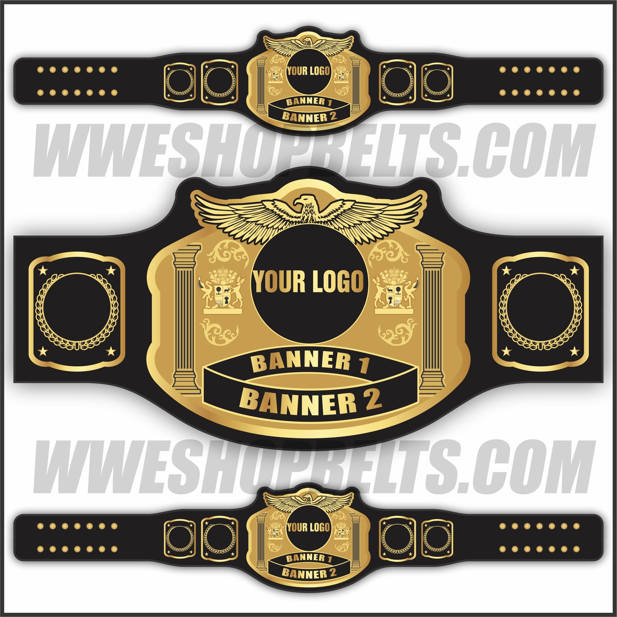 Custom Champion Belt with Eagle Plate Design