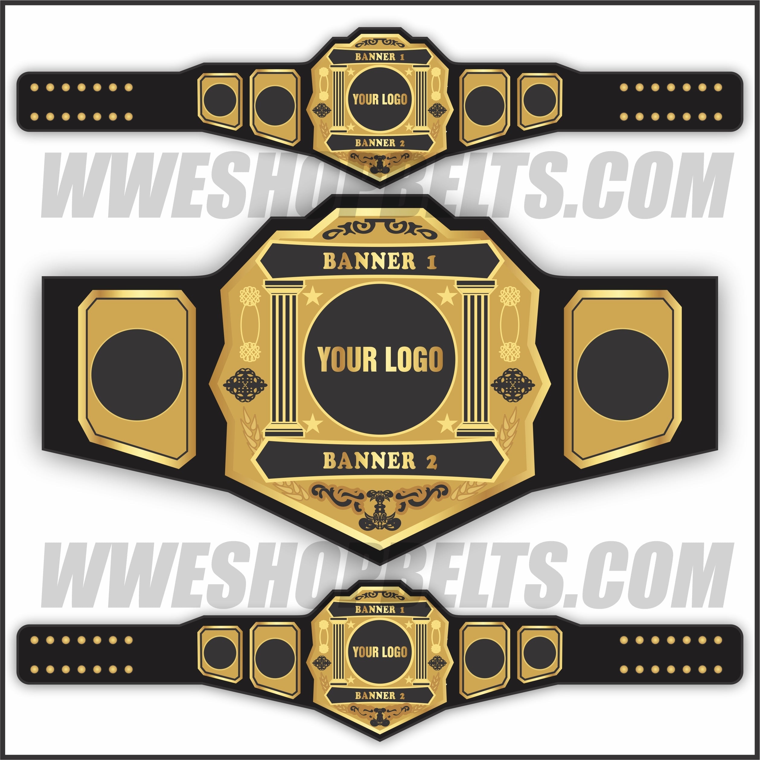 Custom Belts, Add Your Name Plate on Customizable Championship Belts for Halloween, Christmas, Valentine's, Skull Bone