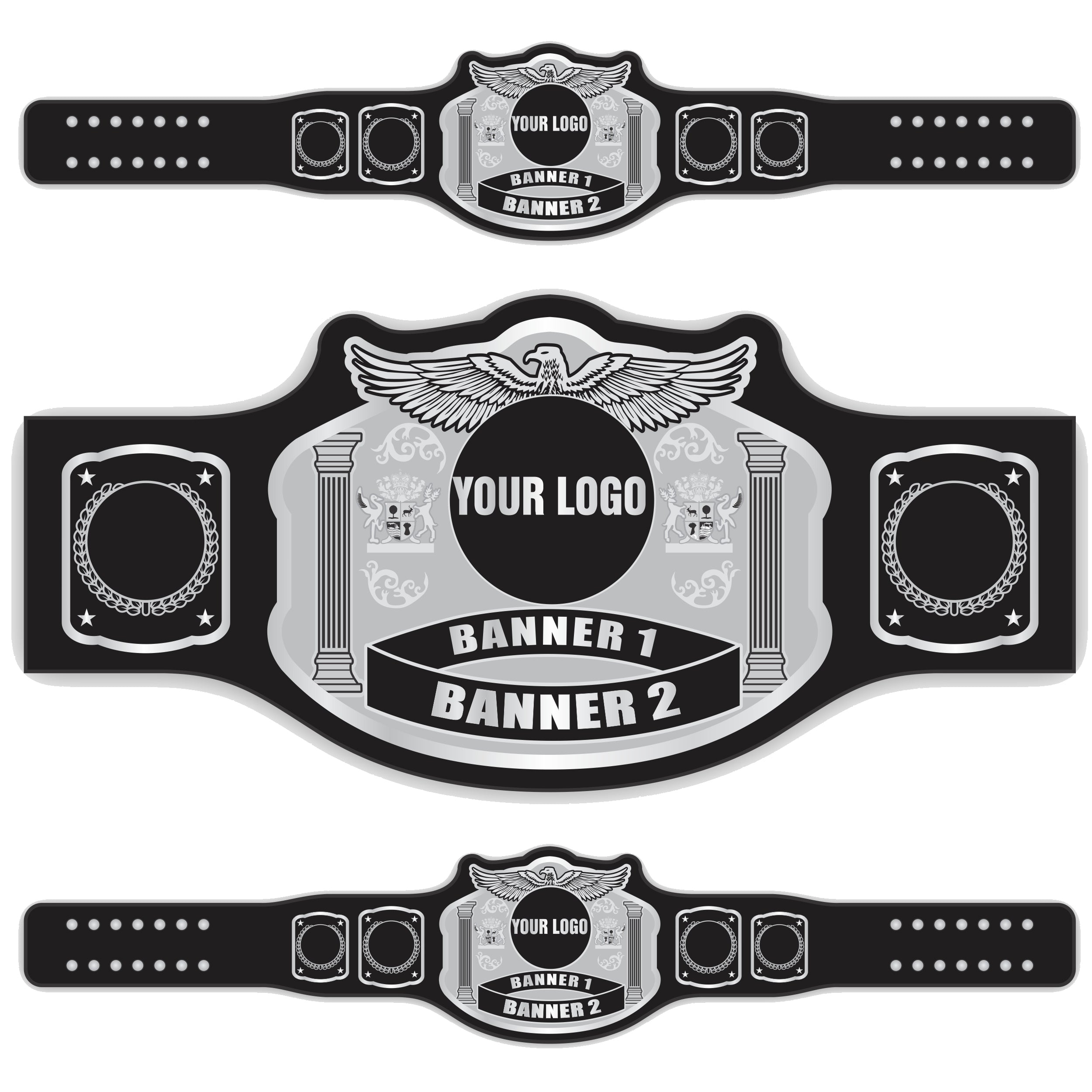 Custom Champion Belt with Eagle Plate Design