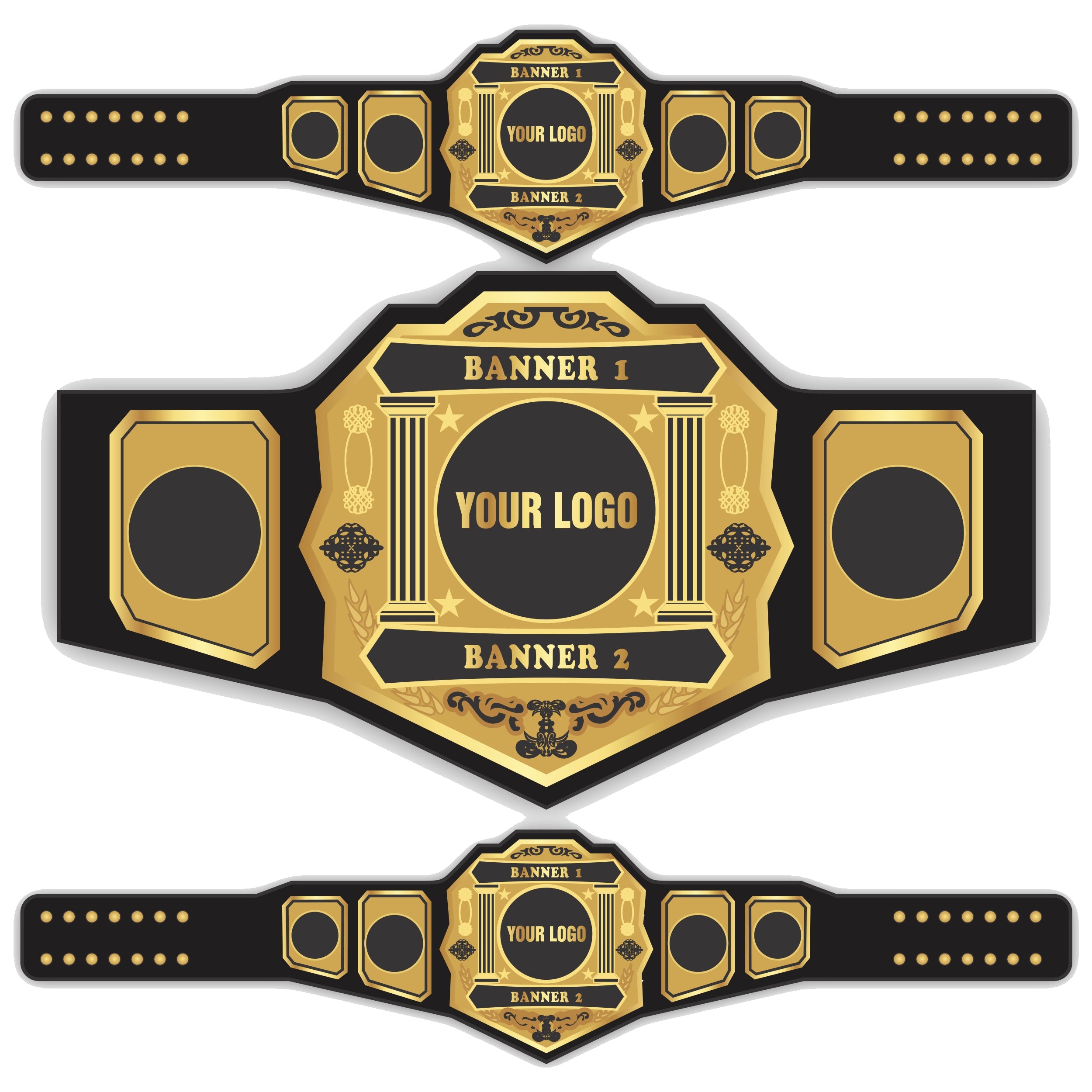 Custom Made Title Belt with Silver or Gold Color Option