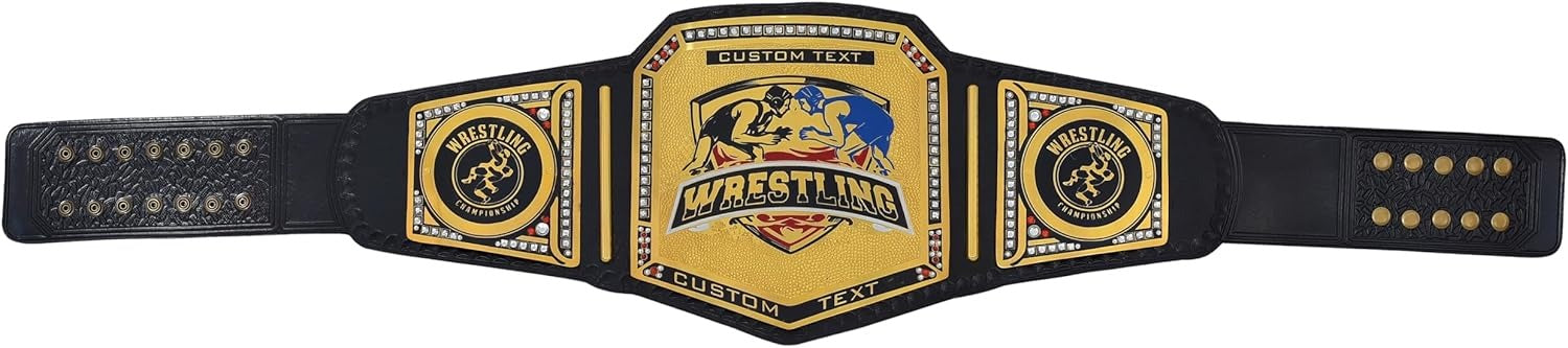 Custom Made Wrestling Belt with Wrestling Plate Design