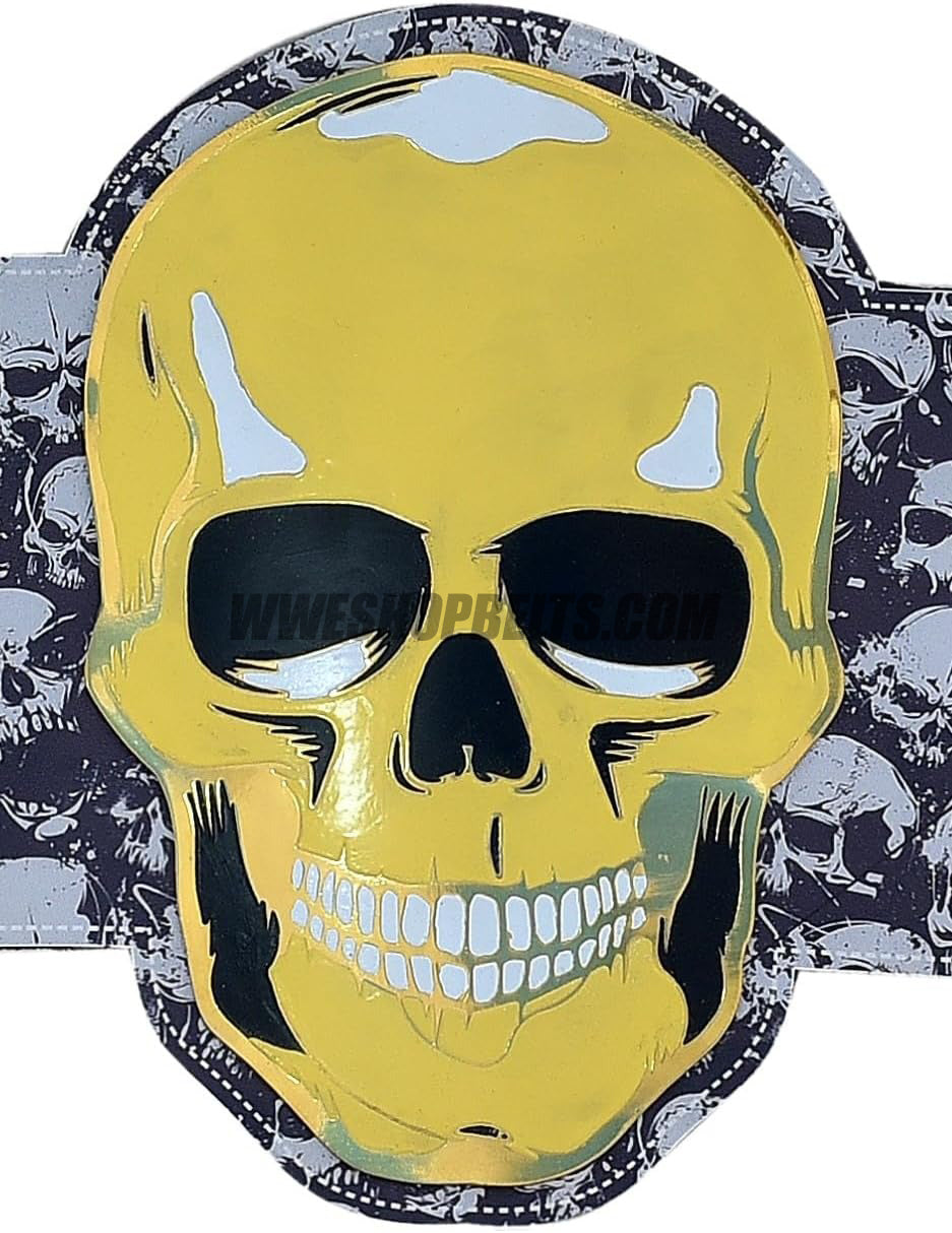 Custom Belts, Add Your Name Plate on Customizable Championship Belts for Halloween, Christmas, Valentine's, Skull Bone (Halloween)