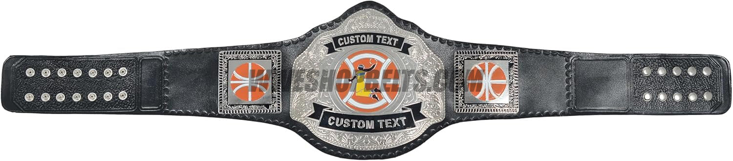 Custom Volleyball Championship Belt with Volleyball Plate Design