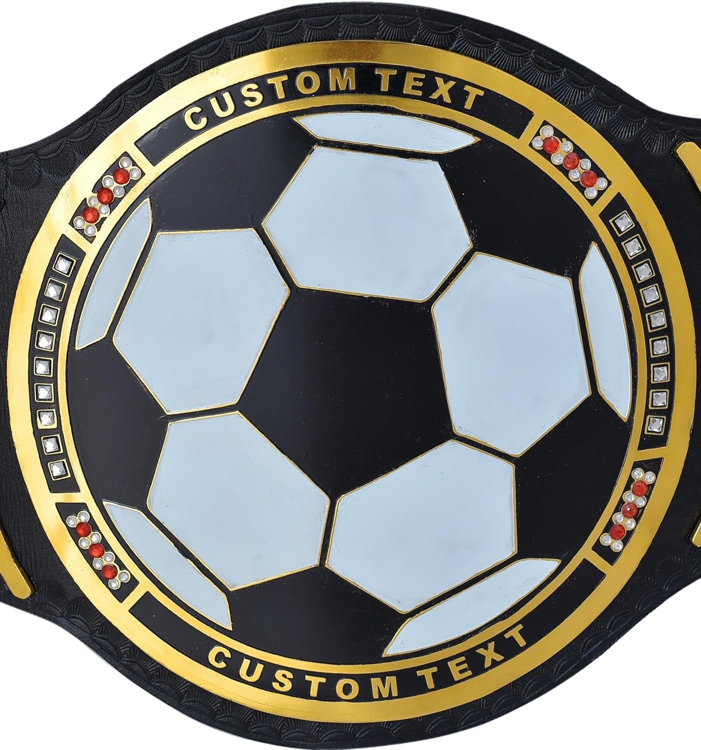 Custom Fantasy Football Title Belt with Football Plate Design