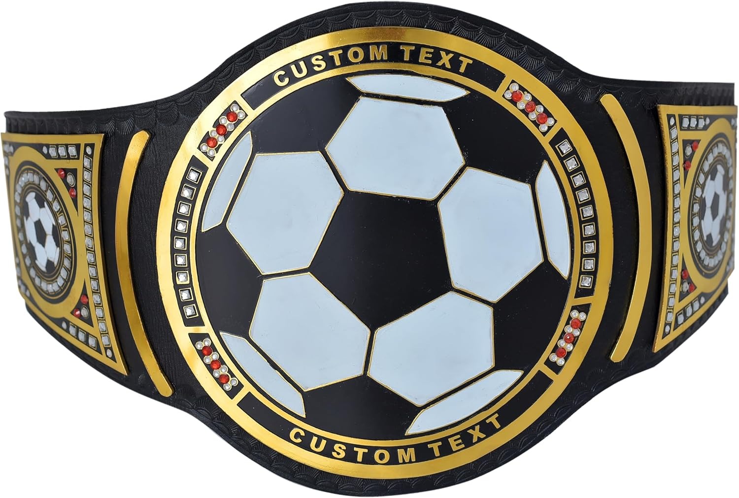 Custom Fantasy Football Title Belt with Football Plate Design