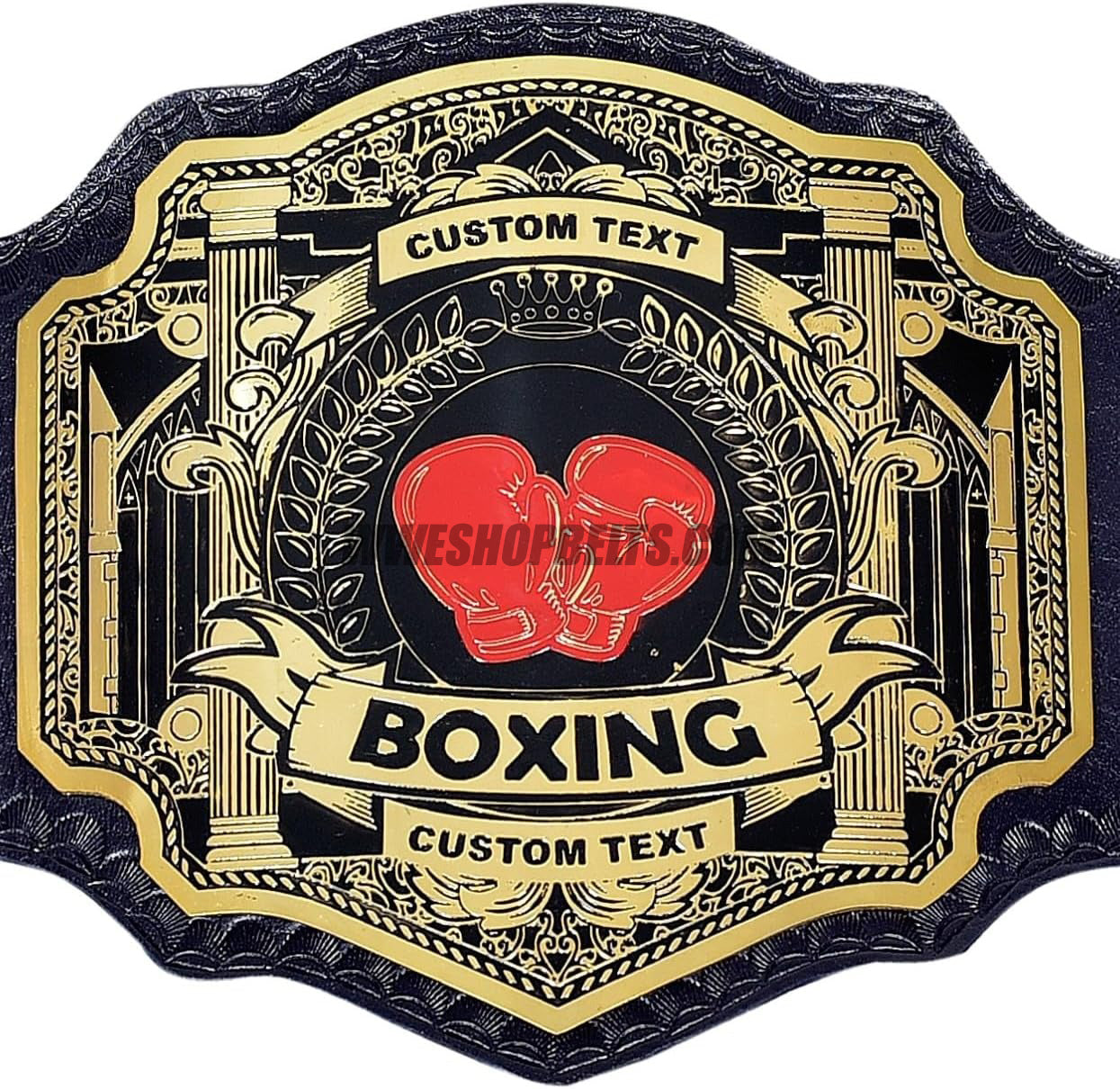 Custom Boxing Championship Belt with Boxing Plate Design