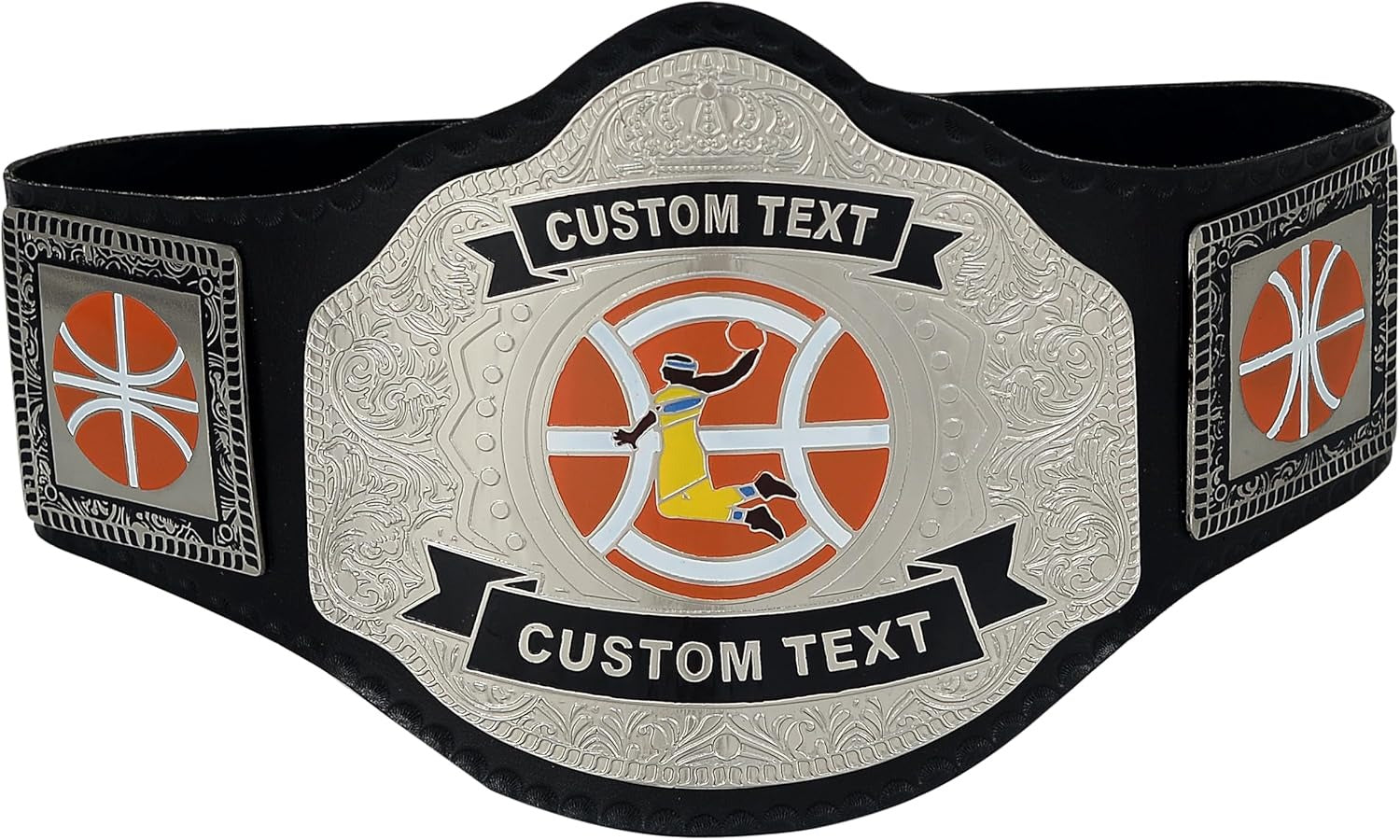 Custom Volleyball Championship Belt with Volleyball Plate Design