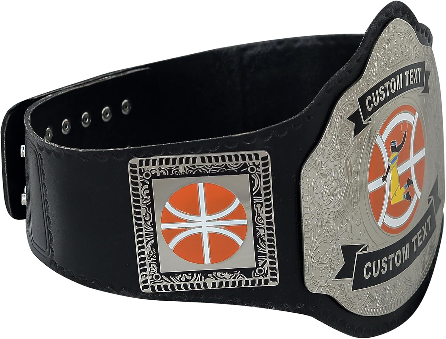 Custom Volleyball Championship Belt with Volleyball Plate Design