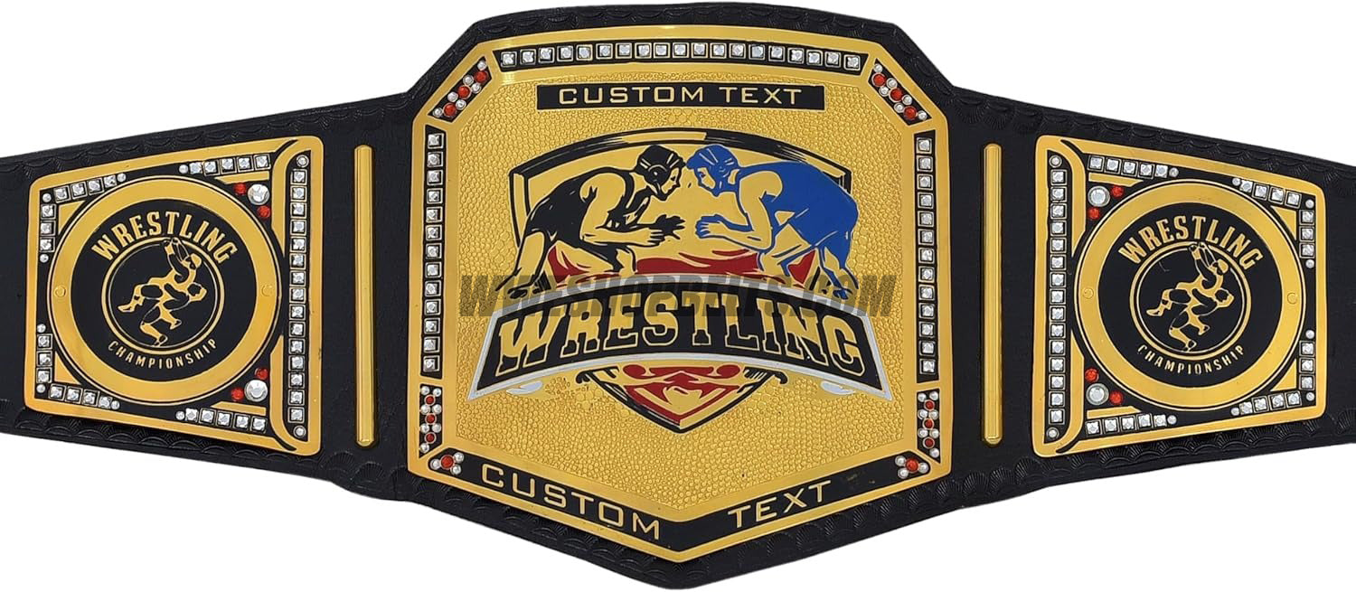 Custom Made Wrestling Belt with Wrestling Plate Design