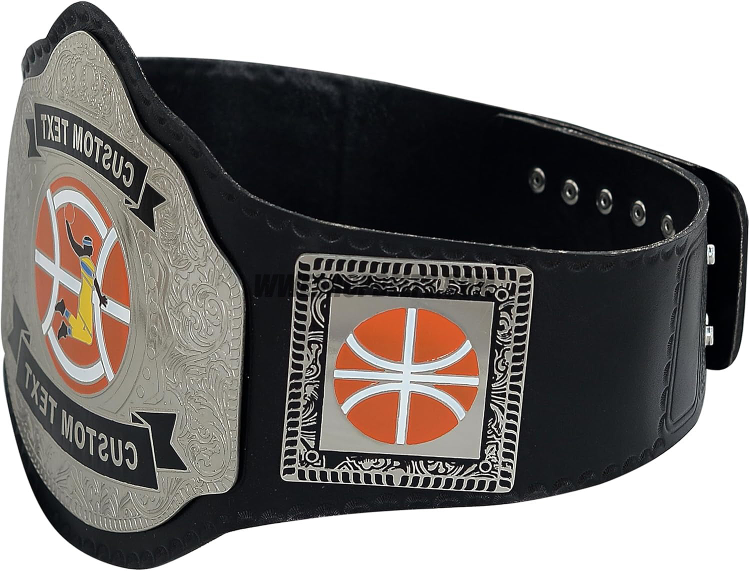 Custom Volleyball Championship Belt with Volleyball Plate Design