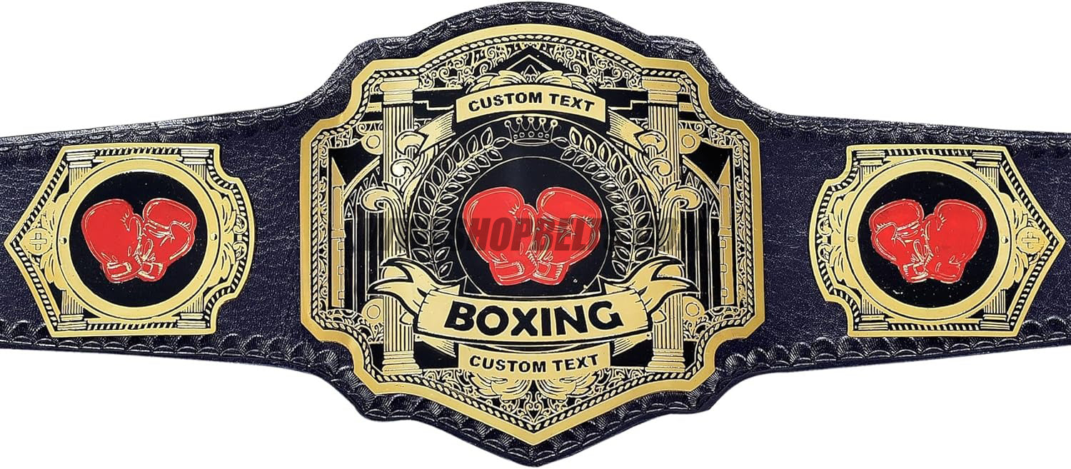 Custom Boxing Championship Belt with Boxing Plate Design