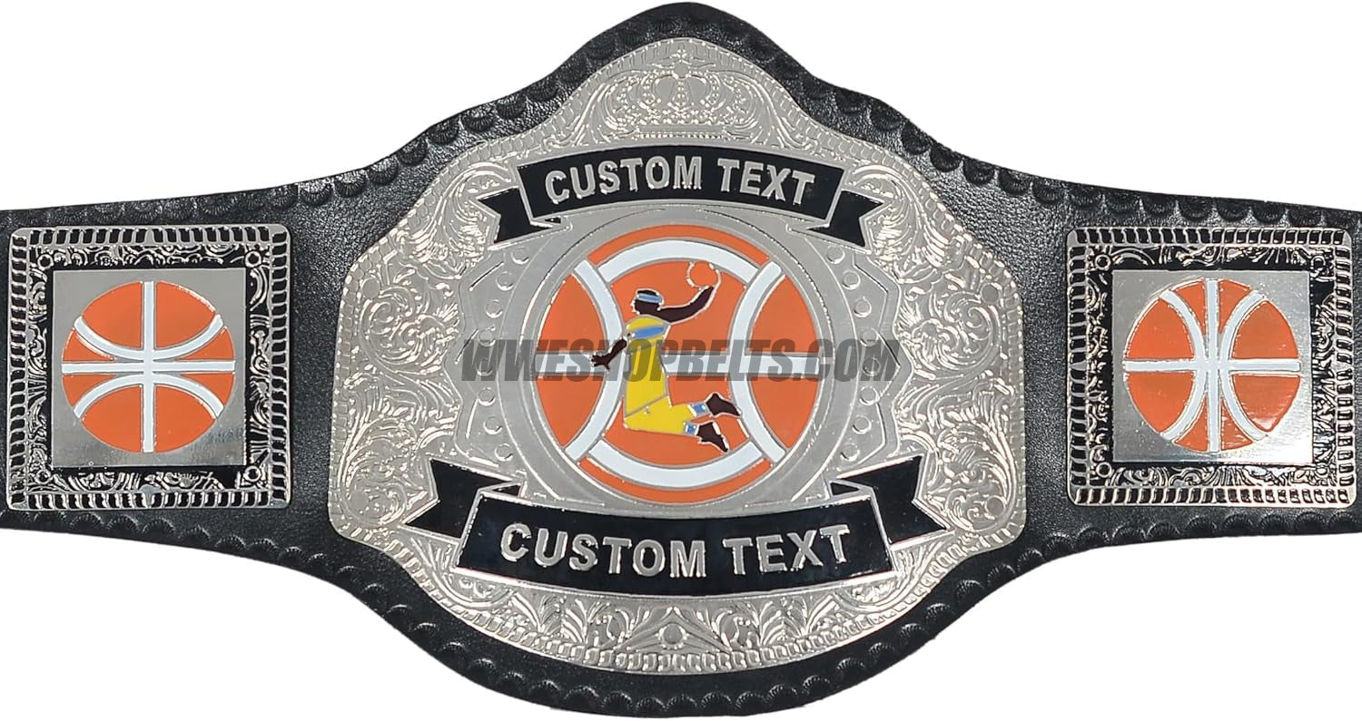 Custom Volleyball Championship Belt with Volleyball Plate Design