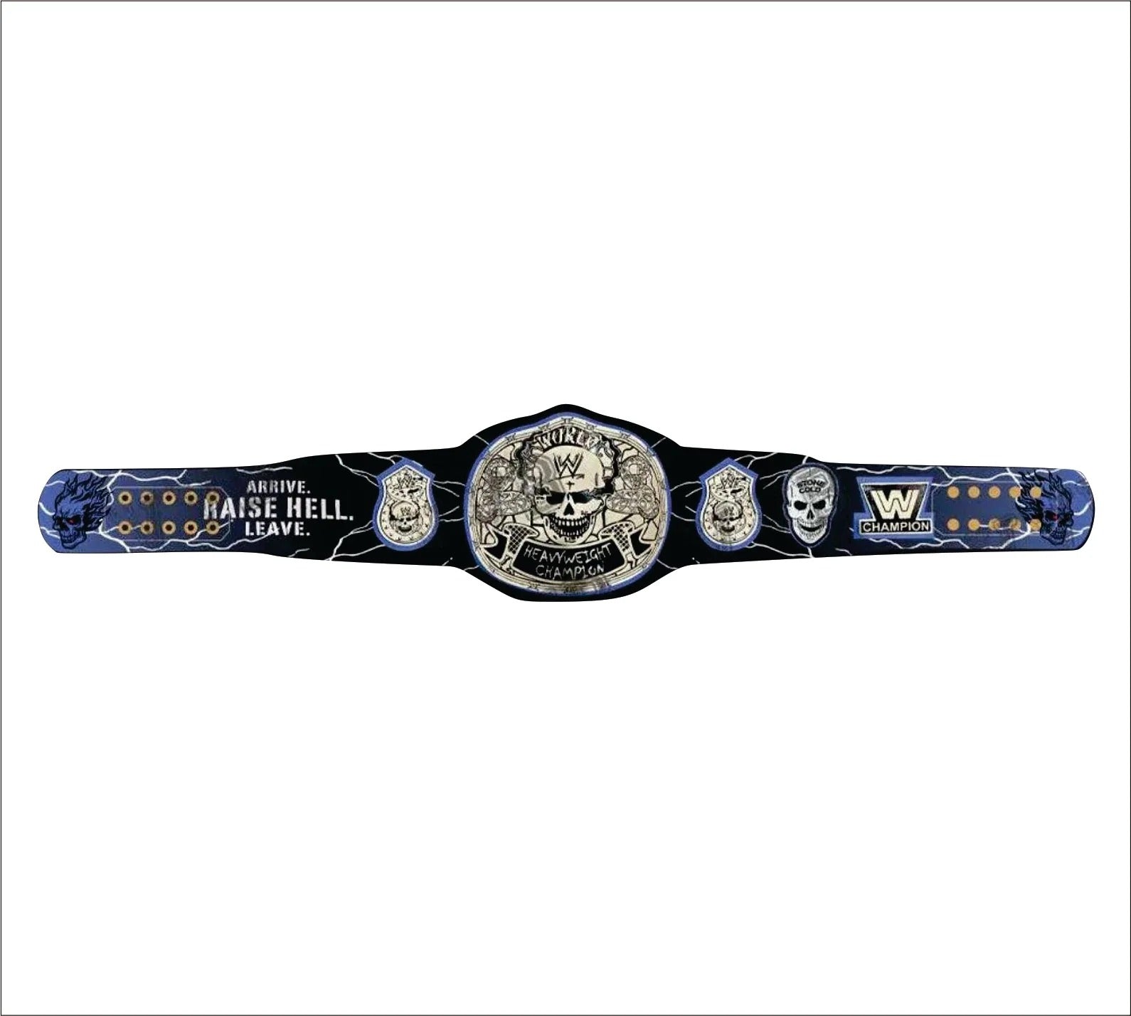 Custom Stone Cold Limited Edition Smoking Skull Championship Wrestling Title Belt