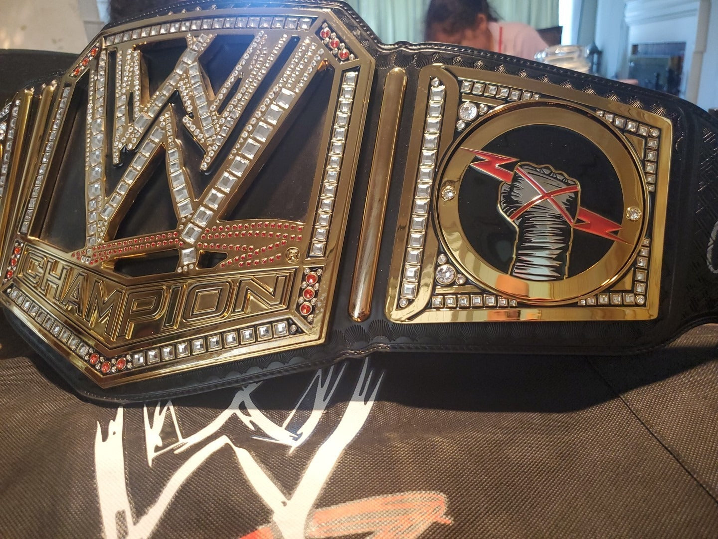 WWE REPLICA TITLE BELT  SCRATCH LOGO BY CM PUNK !!