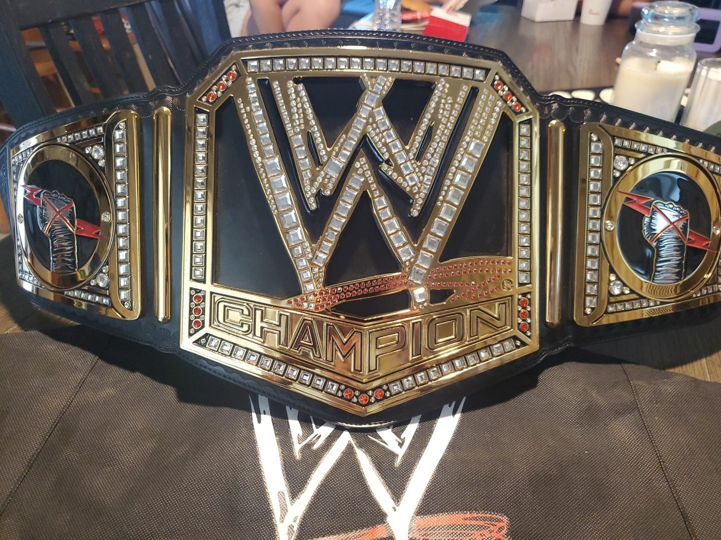 WWE REPLICA TITLE BELT  SCRATCH LOGO BY CM PUNK !!