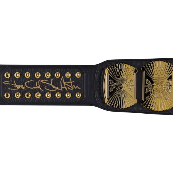 "Stone Cold" Steve Austin Autographed Winged Eagle Replica Title Belt with "6X WWE Champ" Inscription
